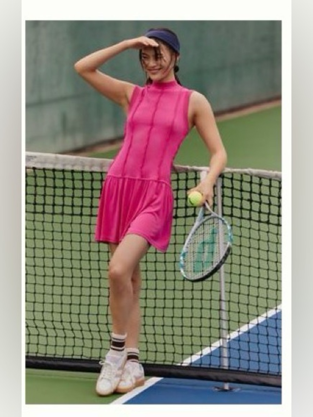 Sleeveless Hot Pink Mini Tennis Dress